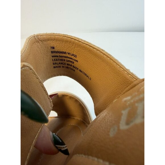 Born Wedge Sandal Womens Size 7M Off White Leather Floral Print Open Toe Shoes - Picture 12 of 12